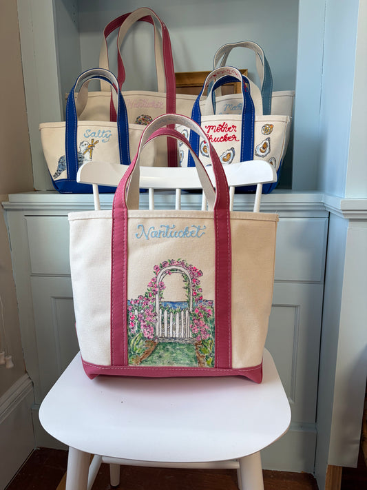 Maker / Scholar Medium Nantucket Garden Hand Painted Tote
