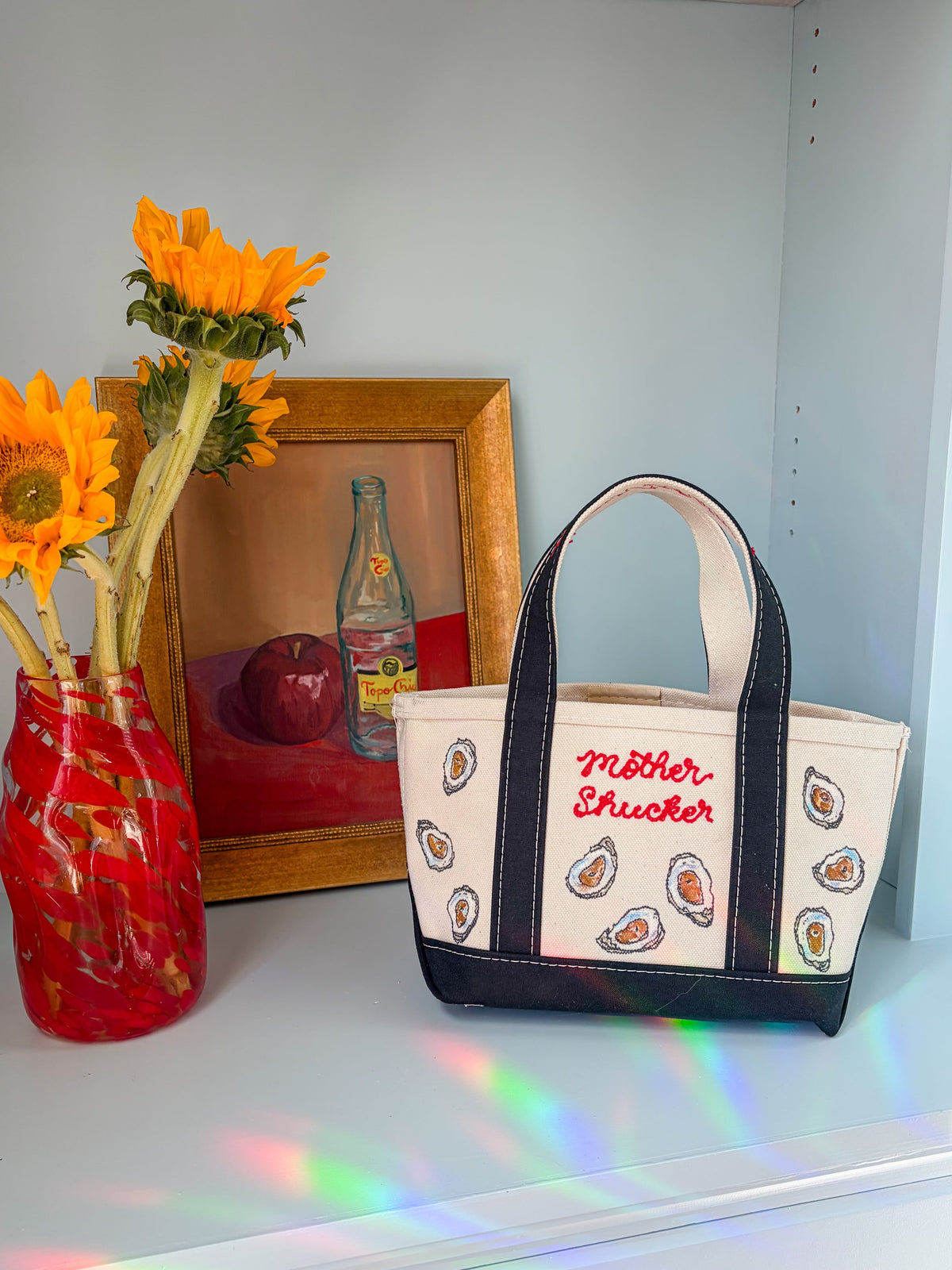 Maker / Scholar Mini “Mothershucker” Hand Painted Tote