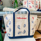 Maker / Scholar Navy Straps Mothershucker Large Hand Painted Tote