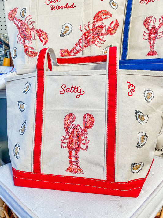 Maker / Scholar Salty Large Hand Painted Tote Bag