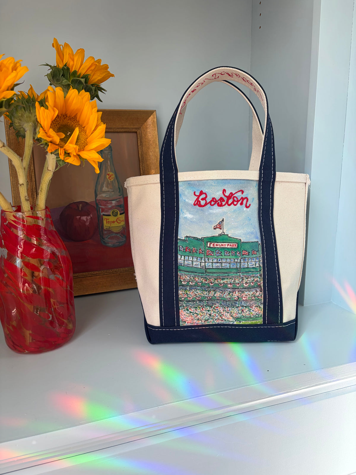 Maker / Scholar Small “Boston” Ball Park Hand Painted Tote