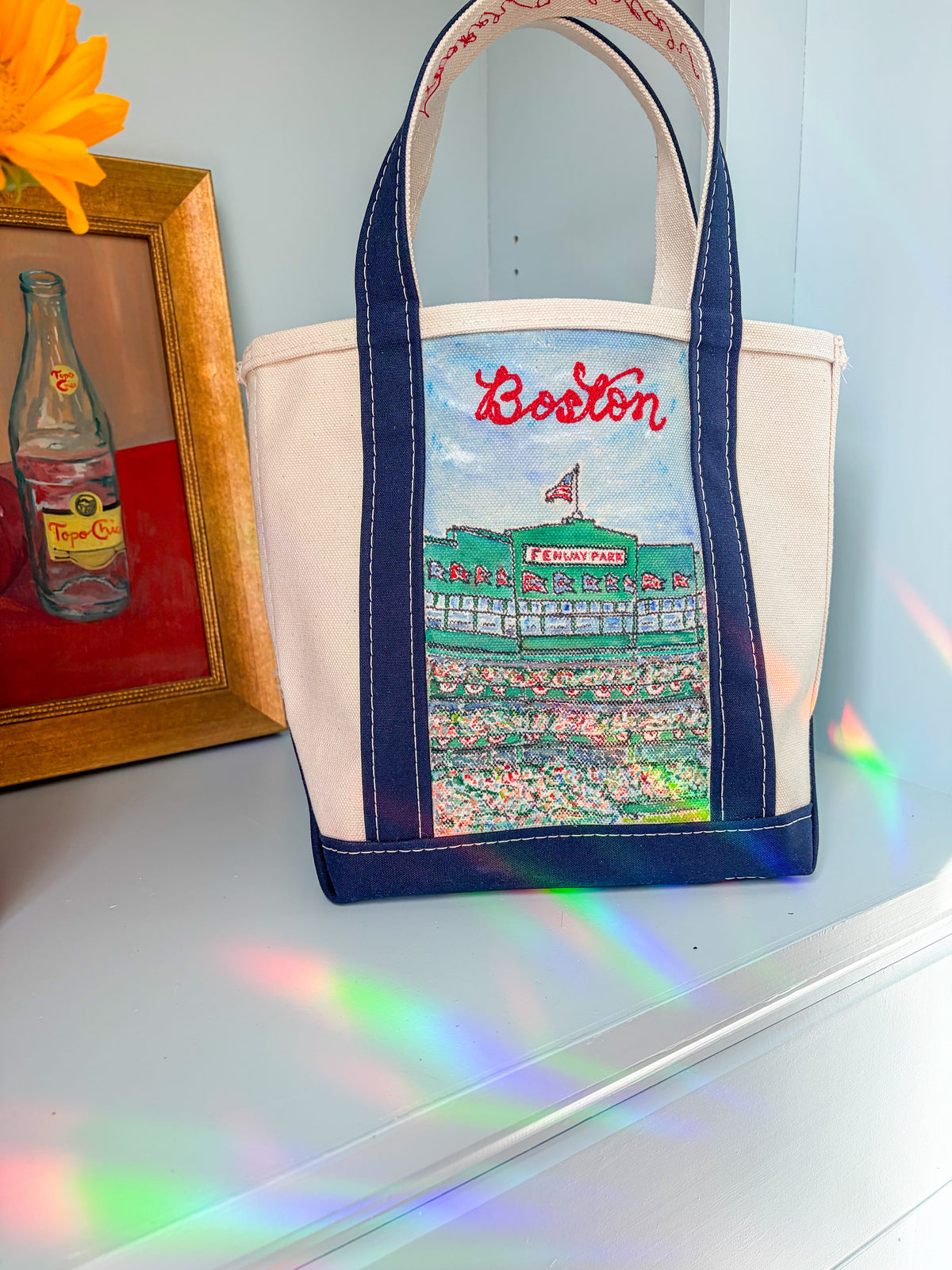 Maker / Scholar Small “Boston” Ball Park Hand Painted Tote