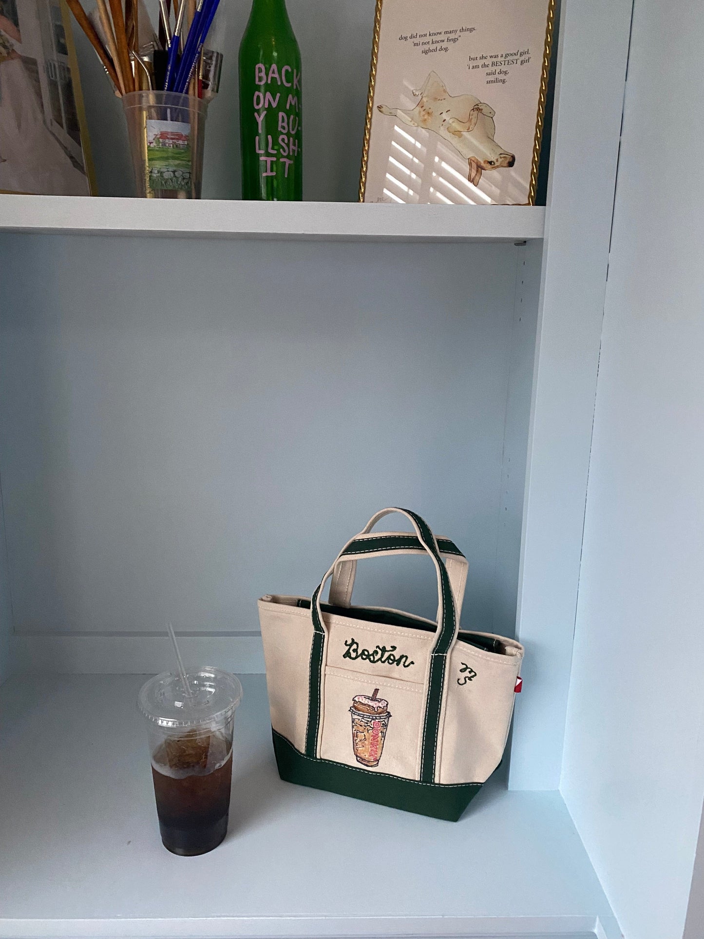 Maker / Scholar Small Strappy Boston Hand Painted Tote