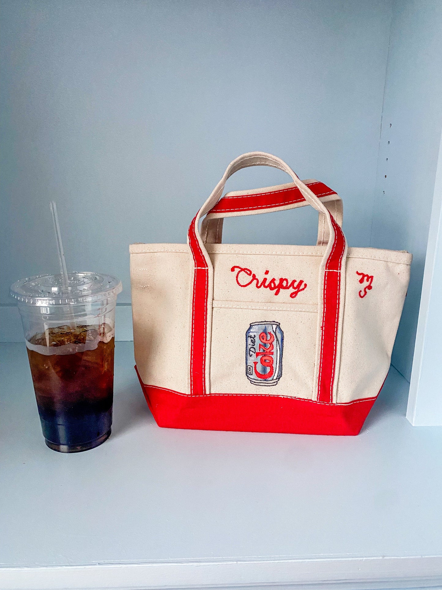 Maker / Scholar Small Strappy Crispy Hand Painted Tote