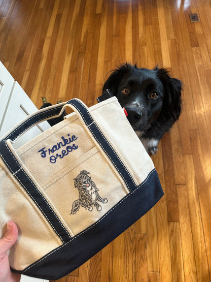 Maker / Scholar Small Strappy Pet Portrait Tote Bag