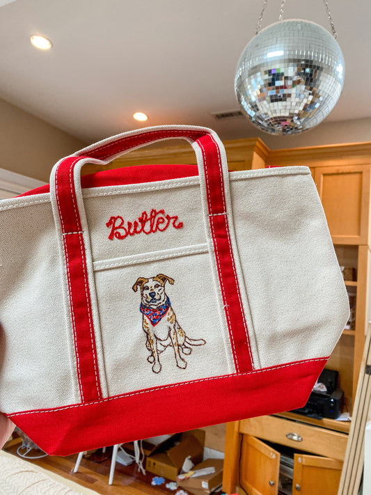 Maker / Scholar Small Strappy Pet Portrait Tote Bag