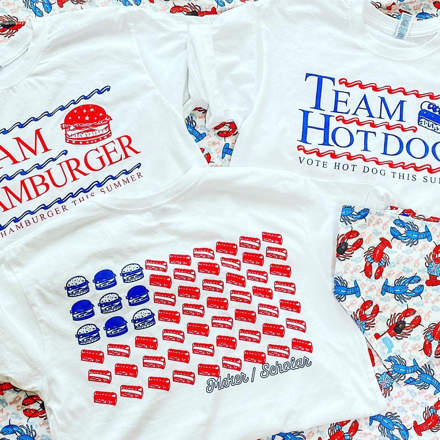 Maker / Scholar Team Hot Dog Graphic Tee | Short Sleeve Summer Tee Shirt