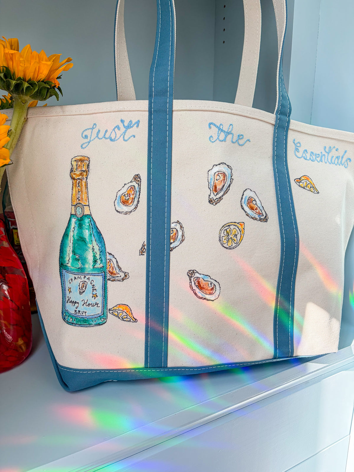 Maker / Scholar XL “Essentials” Hand Painted Tote