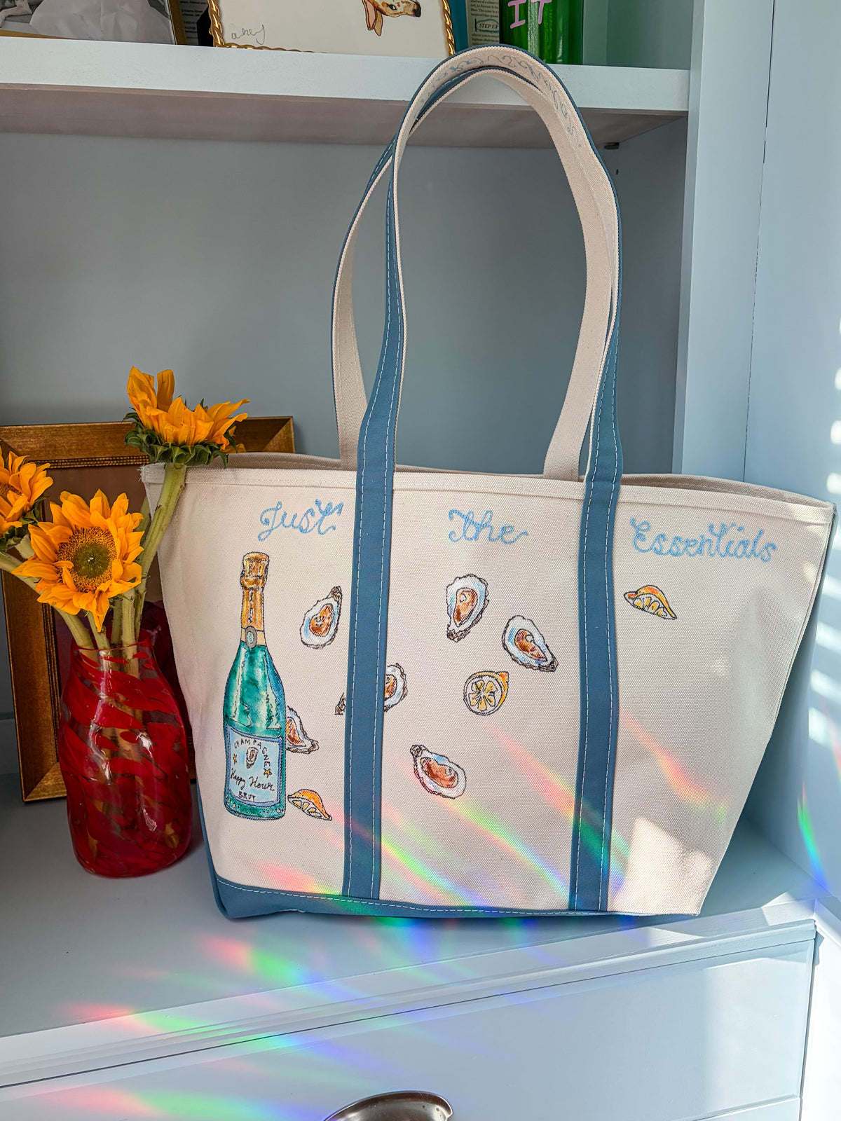 Maker / Scholar XL “Essentials” Hand Painted Tote