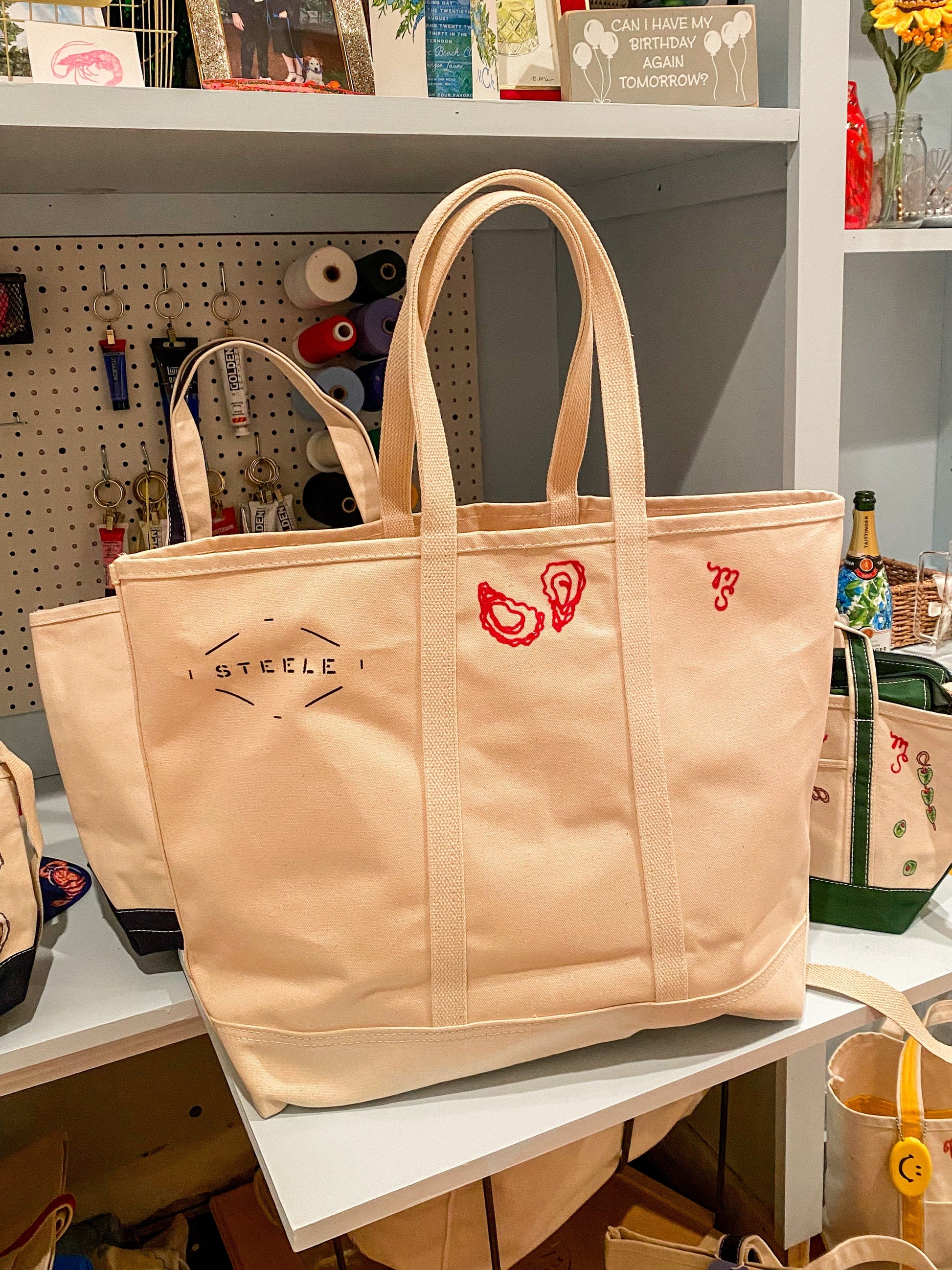 Maker / Scholar XL Mothershucker Hand Painted Tote (Steele Canvas)