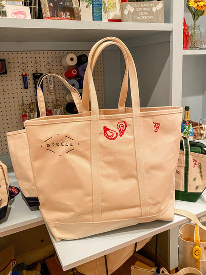 Maker / Scholar XL Mothershucker Hand Painted Tote (Steele Canvas)