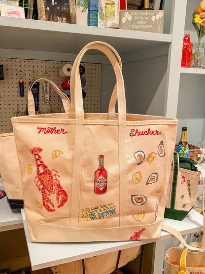 Maker / Scholar XL Mothershucker Hand Painted Tote (Steele Canvas)