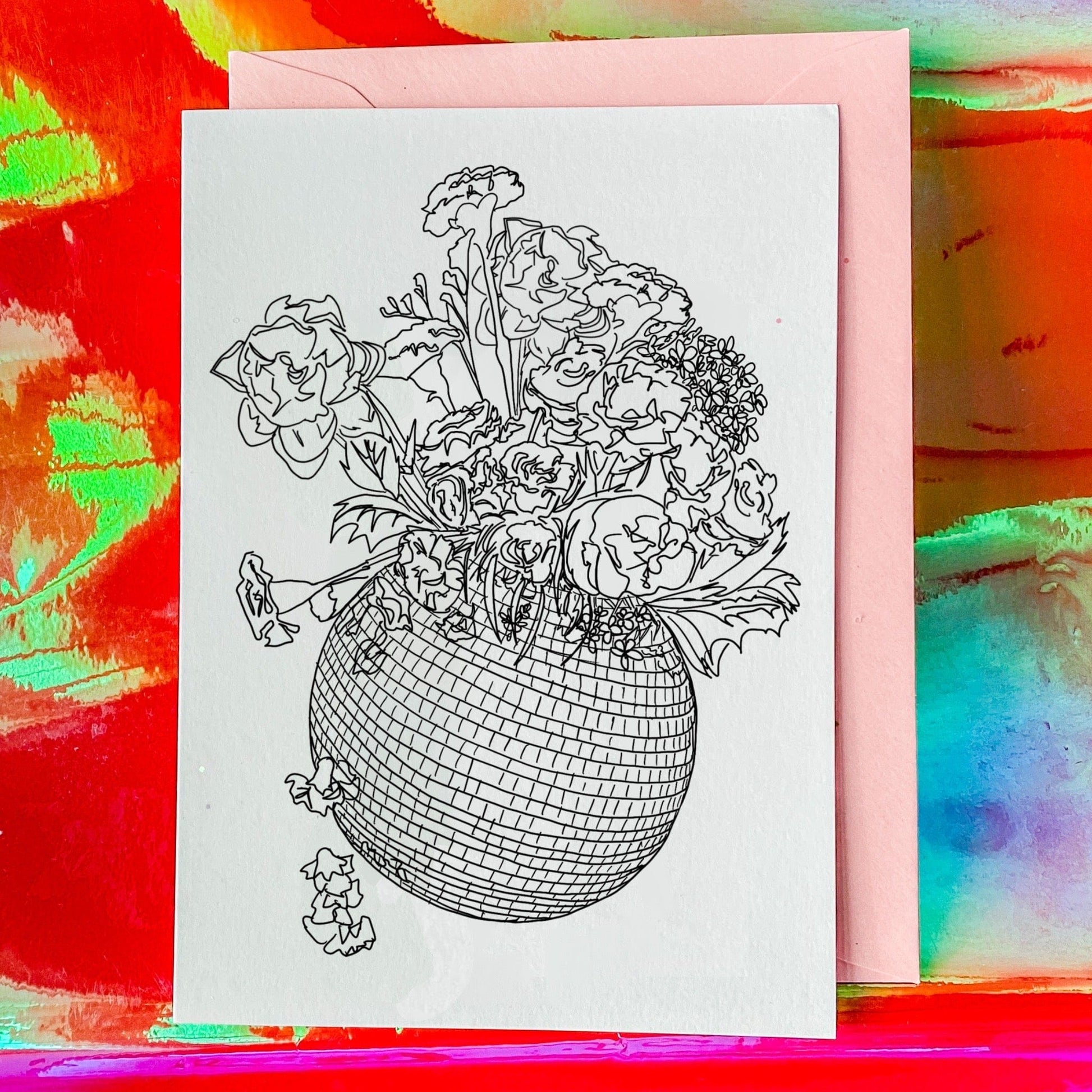 Maker Scholar DIY Valentines Day Card - Disco Bouquet