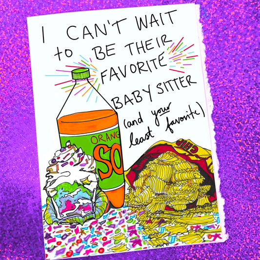 Maker Scholar I'll Be Their Favorite Babysitter | Baby Shower Card